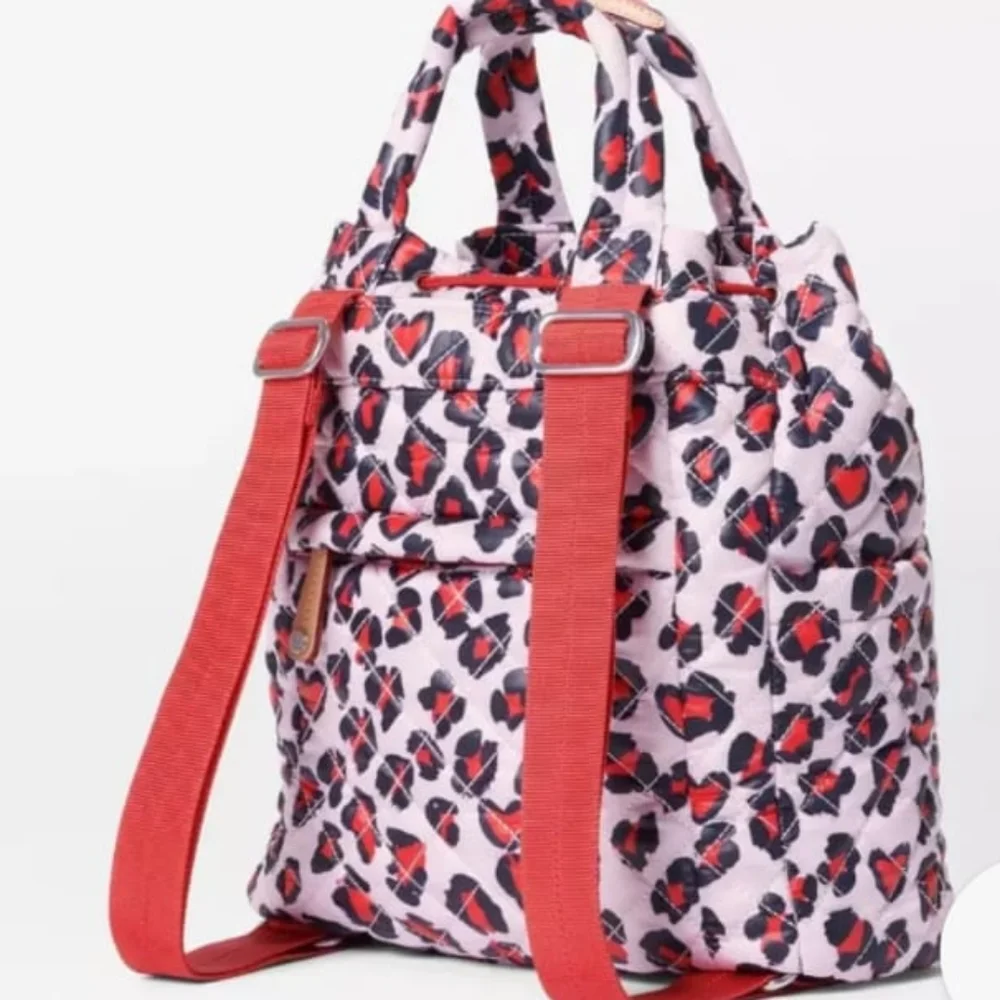 MZ Wallace Medium Metro Convertible Backpack, Heart Leopard Print